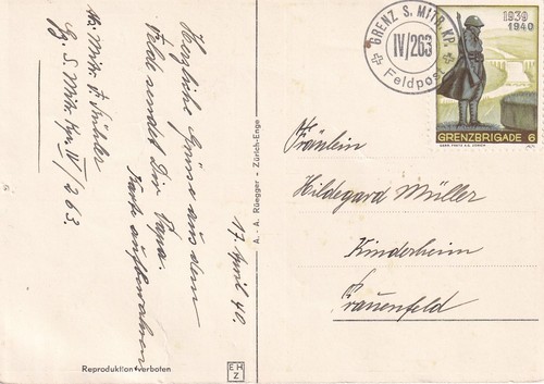 Schweiz feldpostkarte 1940 - schweiz, –